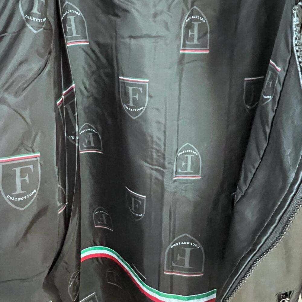 NWT F - COLLECTION black faux leather men's jacket ITALY XL / US L - Picture 8 of 12